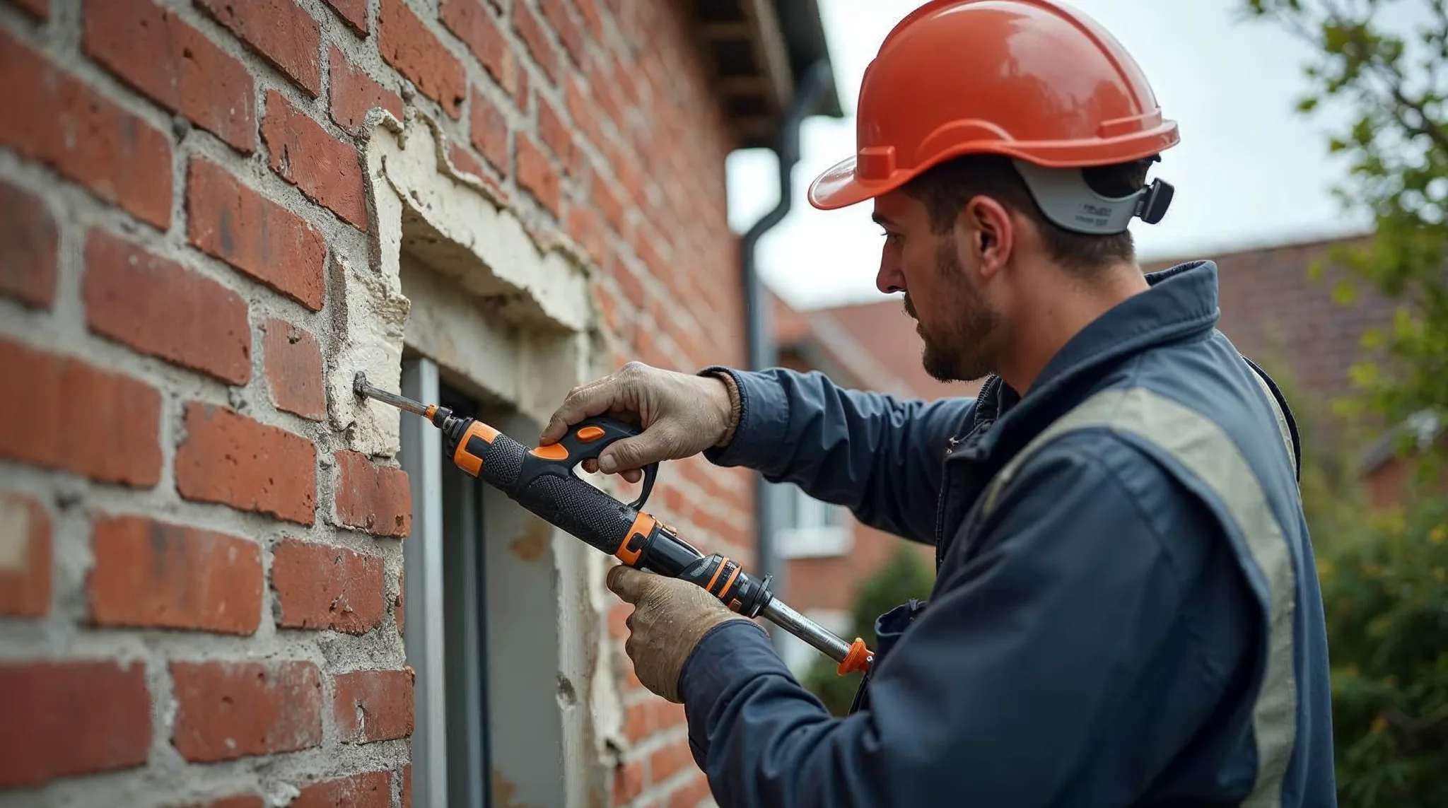 Spouwmuurisolatie bij een woning in Mortsel